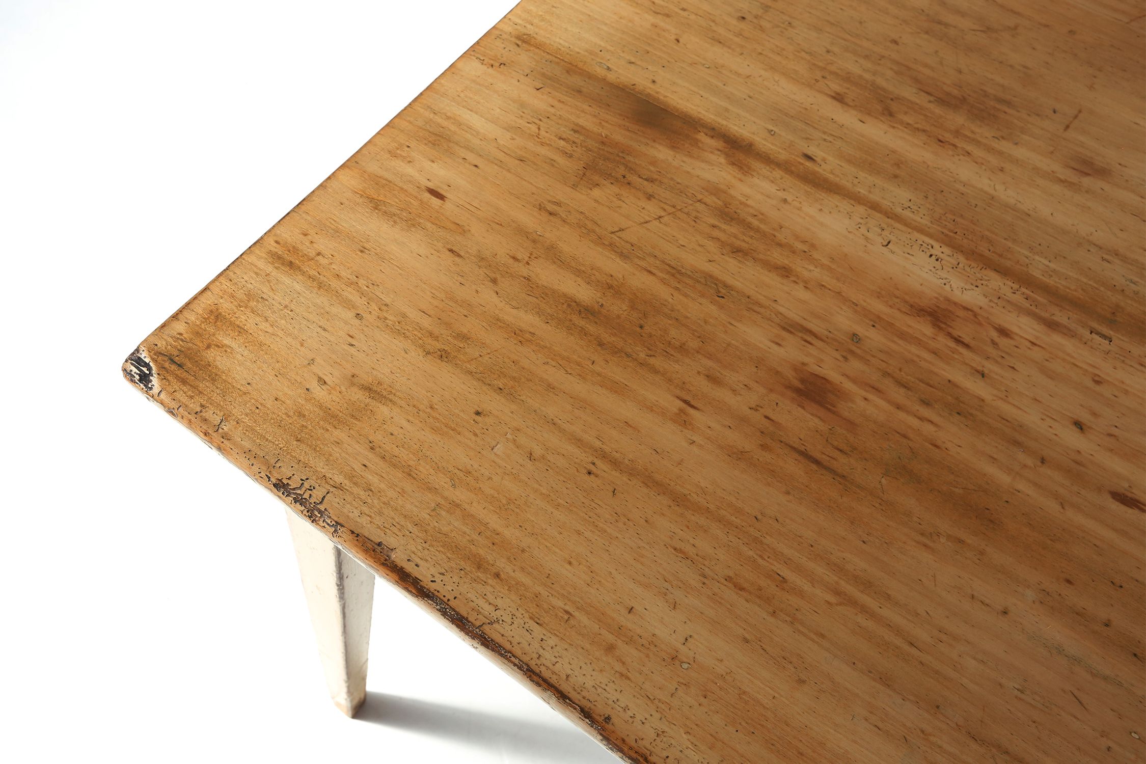 Painted Wooden Farm Table with Tapered Legs, France 1800sthumbnail